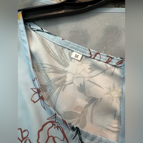 Floral Print Round Neck Tank Dress & Long Sleeve Coat Outfits Two Piece Set - Picture 4 of 8